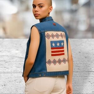 Vintage Pendleton denim/wool vest size 1X